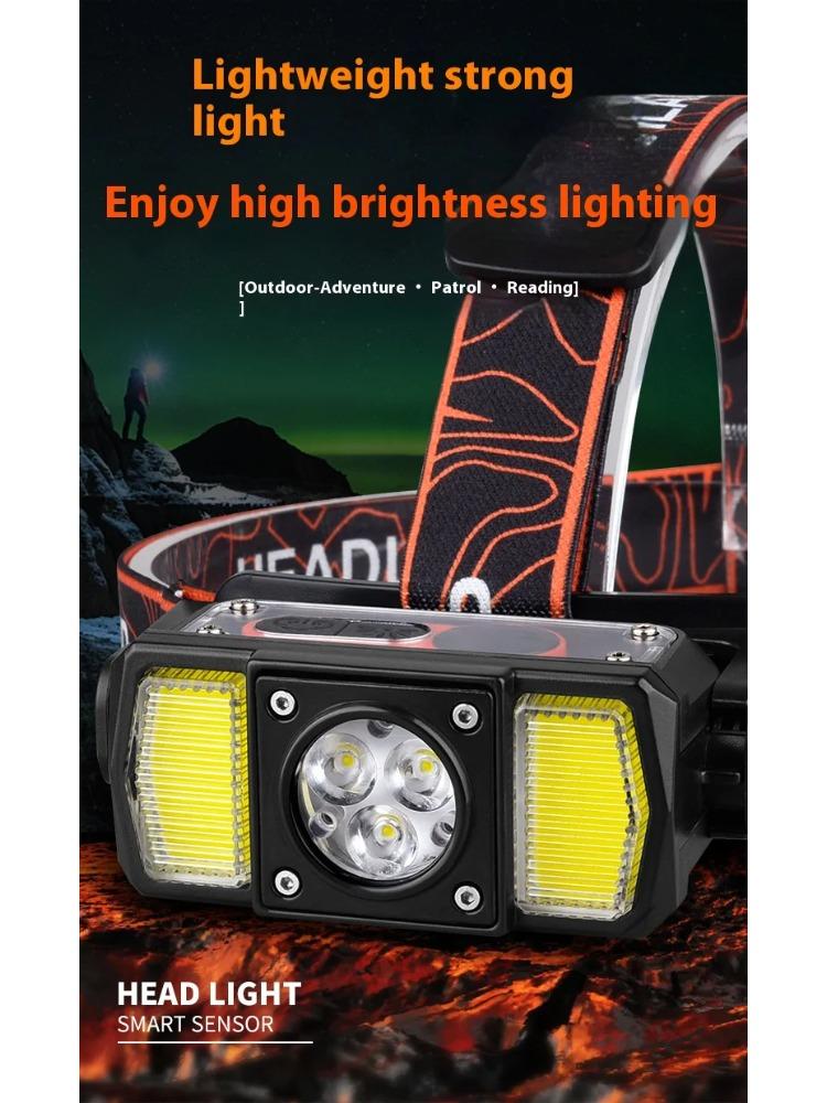 COB Headlamp  LED Work Light High Powerful Sensor Headlight Type-C Rechargeable Torch Waterproof Camping Fishing Search Lantern