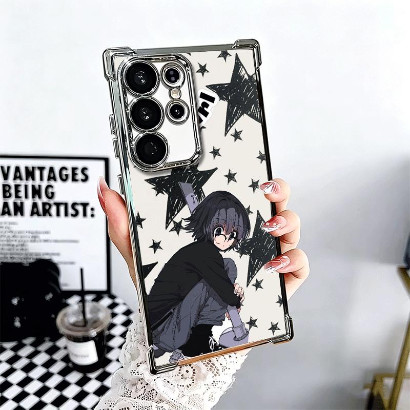 Hunter X-Hunters Shizuku Plating Phone Case For Samsung Galaxy S24 S25 FE S26 Edge S23 Ultra S22 S21 Plus S20 Anti-Fall Airabag