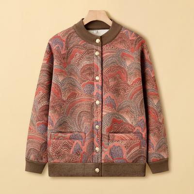 Herbst- und Winter Rundhals Samt Verdickte Strickjacke Damen Locker Lässige Jacke