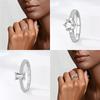 Authentic Ring copper copper Square Zirconia Ring Star Shape Lotus Ring Anniversary Delicate Fine Gift Accessory