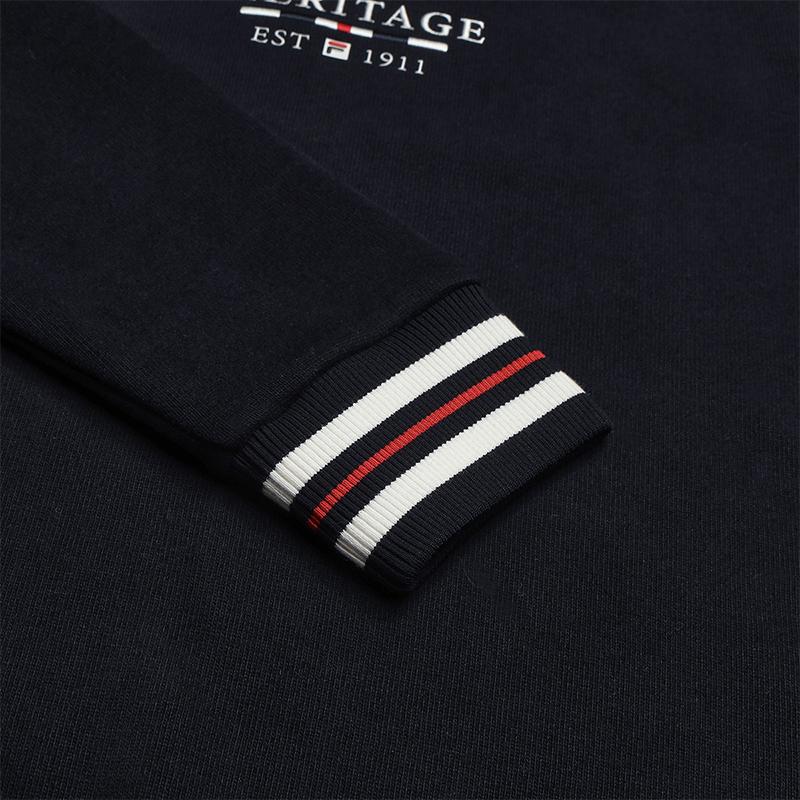 Fila Heritage Simple Classic Versatile Comfortable Structured Logo Knit Hoodie Women Hoodies Legendary-Blue F11W548201FNV