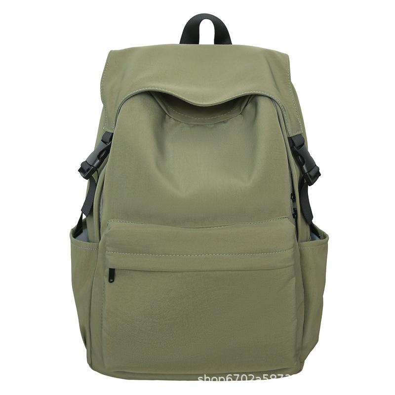 Nylon Backpack Female Solid Color Fashion High School Student Schoolbag Male Lightweight College Backpack
