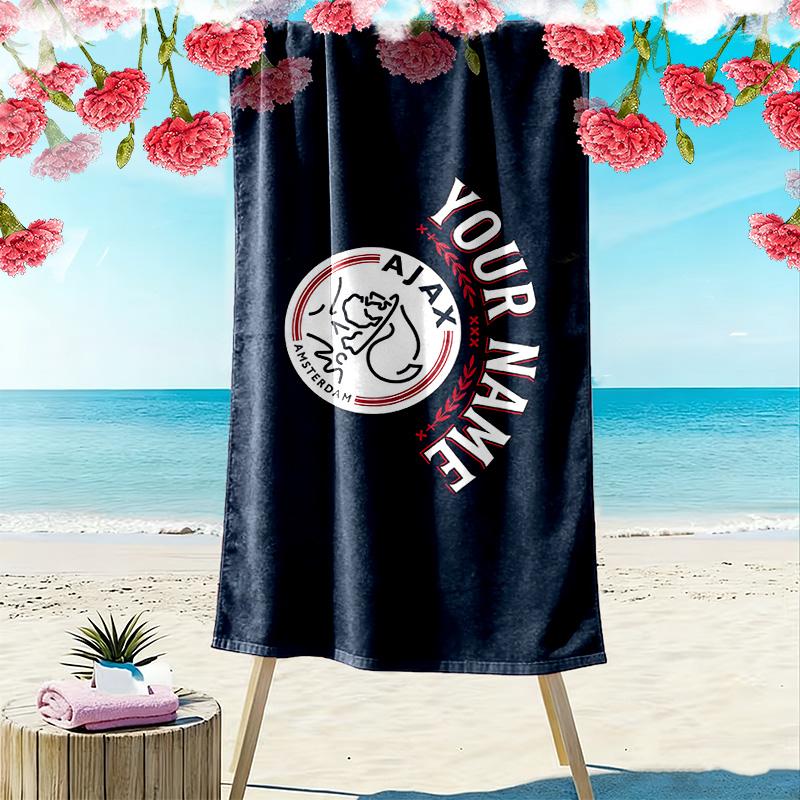 AFC Ajax Print Beach Towel, Large Soft Quick Dry Towel for Beach Camping Swimming