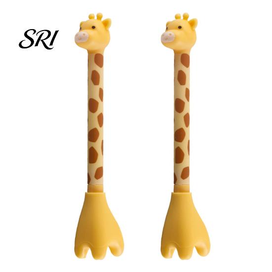 Novelty Gel Pen 2pcs Giraffe Shape Cute Cartoon Animal Even Ink Distribution Creative Pedestal Design for School Students Party Office Comfortable