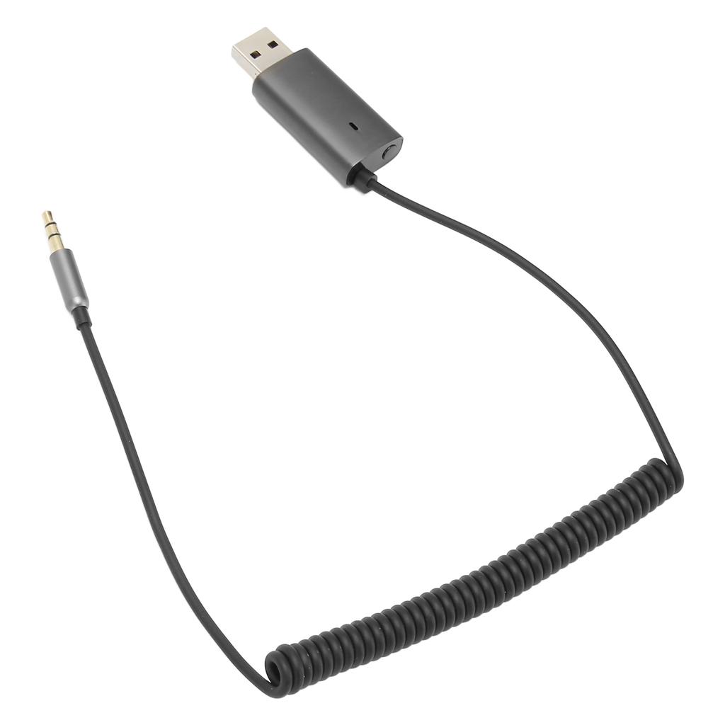 Bluetooth 5.1 Aux Adapter Built in Mic Hands Free Call 3.5mm Car Bluetooth Receiver for Car Sound