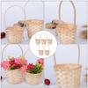 5Pcs Bamboo Weaving Basket Portable Storage Tote Fruit Holder Flower Container Household Organizer Picnic Decoration