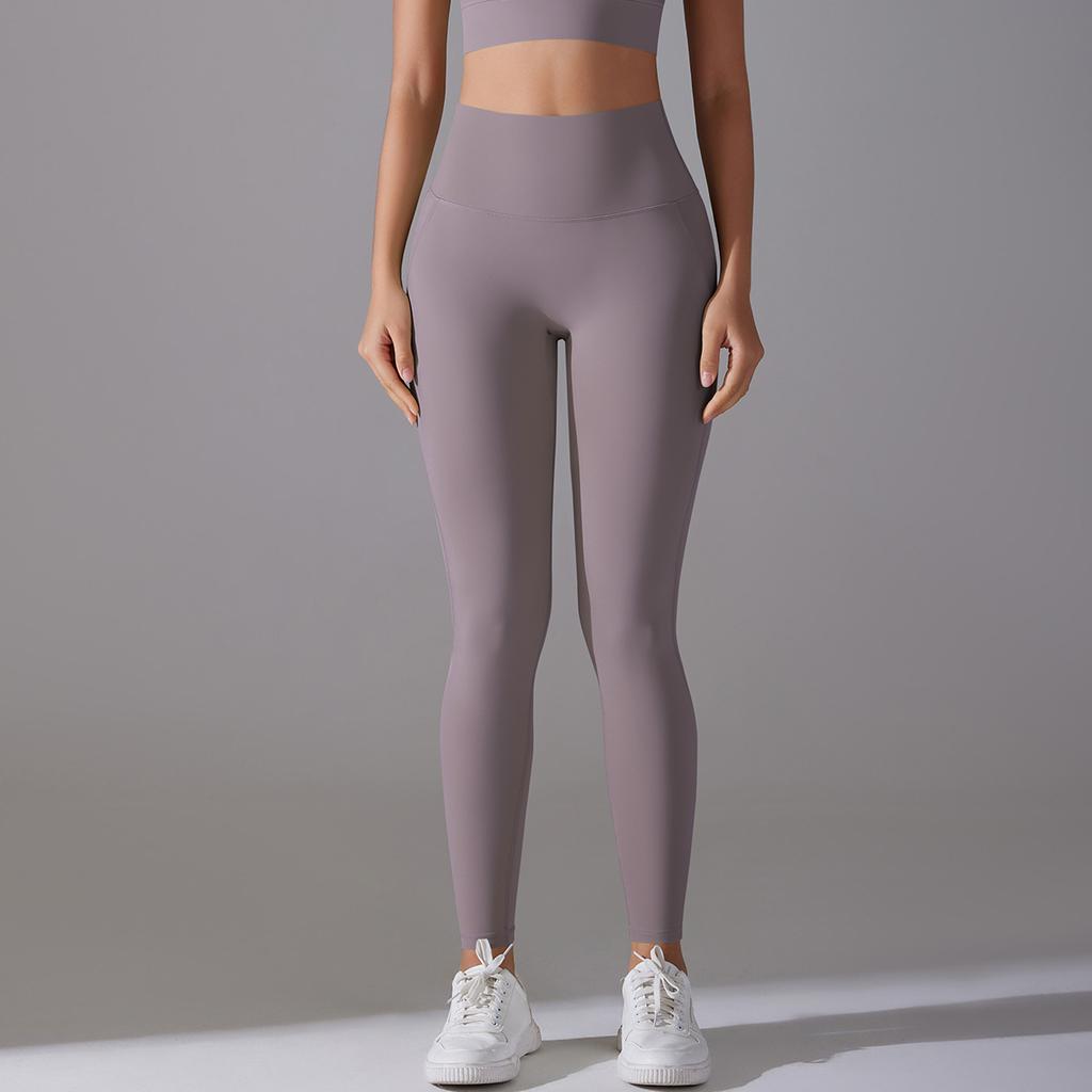 New no-wear underwear, no embarrassment line, high waist tight nude nine-point pants, sports running fitness high elastic yoga pants