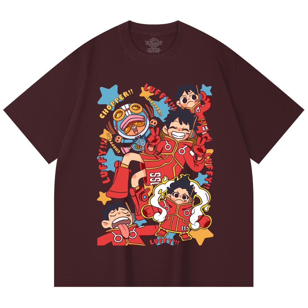 

230 Gsm 100% Cotton One Piece V58 Egghead Chibi Print Unisex Heavy Cotton T Shirt 2XL