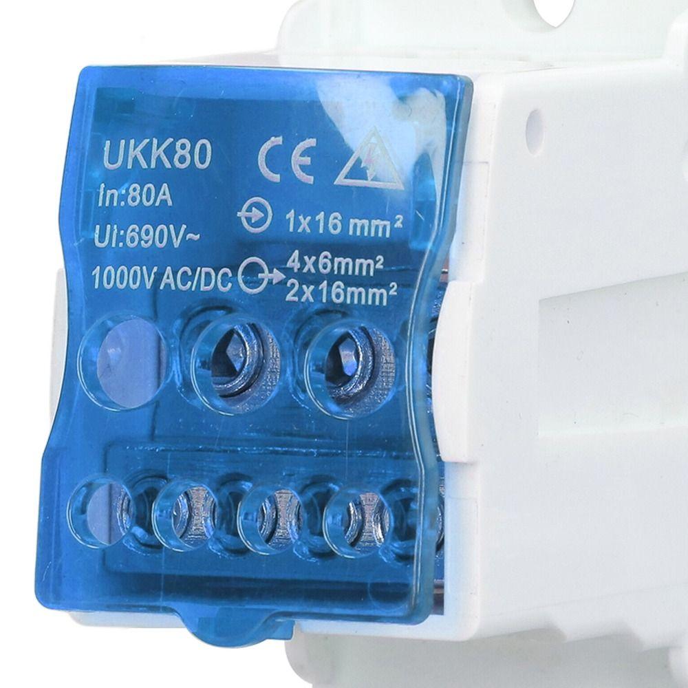 Colorful 690V DIN Rail Distribution Box 80A Blue Green Yellow Terminal Block Terminal Junction Box Power Distribution