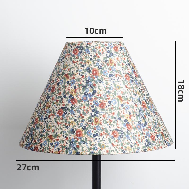 Retro Linen Fabric Floral Pattern Lampshades Pastoral Style Pleated Table Lampshade Bedroom Hotel Bedside Floor Lamp Cover