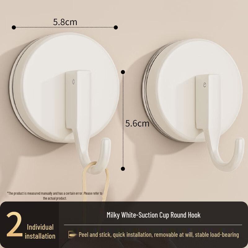 Ally No-Drill Strong Suction Cup Hooks, 2-Pack