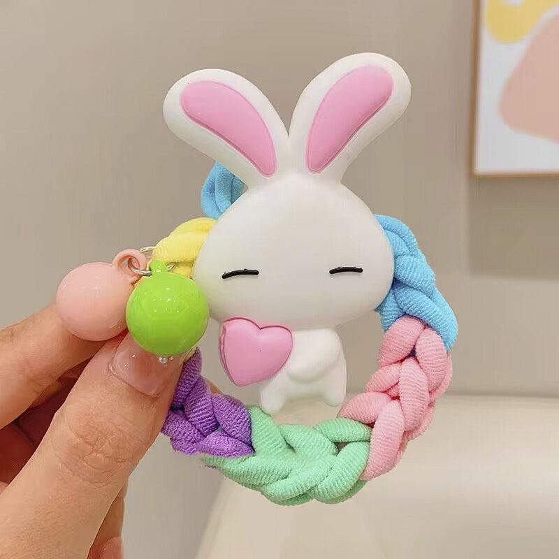Children's Colorful Cartoon Hair Ties - Cute Strawberry & Bear Designs | Gentle on Hair