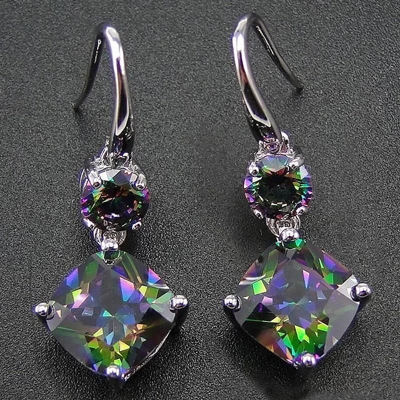 2026 New Colorful Crystal Zircon Bridal Earrings, European and American Personalized Fashion Trend, High End Jewelry