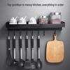Modern Black Kitchen Wall Rack with S-Hooks