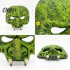 Lightweight Horror Party Masque Old Witch Halloween for Adults, Green Foam Half Detailed Reptile Texture Face Masquerade Accessory Party, Cosplay