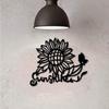 Metal Sunflower Butterfly Wall Art Iron Sculpture Home Garden Decor Black 12x10 Inch