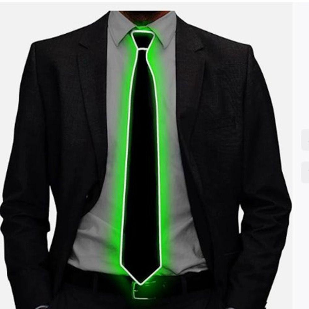 New Adjustable Light Up Neckties LED Luminous Props Funny Gift LED Light Up Tie Flashing Luminous Colored Ties Bar Party