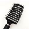 Curved Vented Boar Bristle Hair Brush, Anti-Static Nine-Row Scalp Massage Detangling Brush with Non-Slip Handle, Available in 4 Colors for Curly & Str