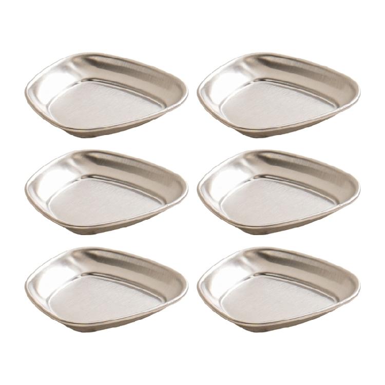 Set Of 6 Unique Stainless Steel Miniature Bowls Appetizer Plates Suitable for Sauces and Seasoning with Easy Cleaning