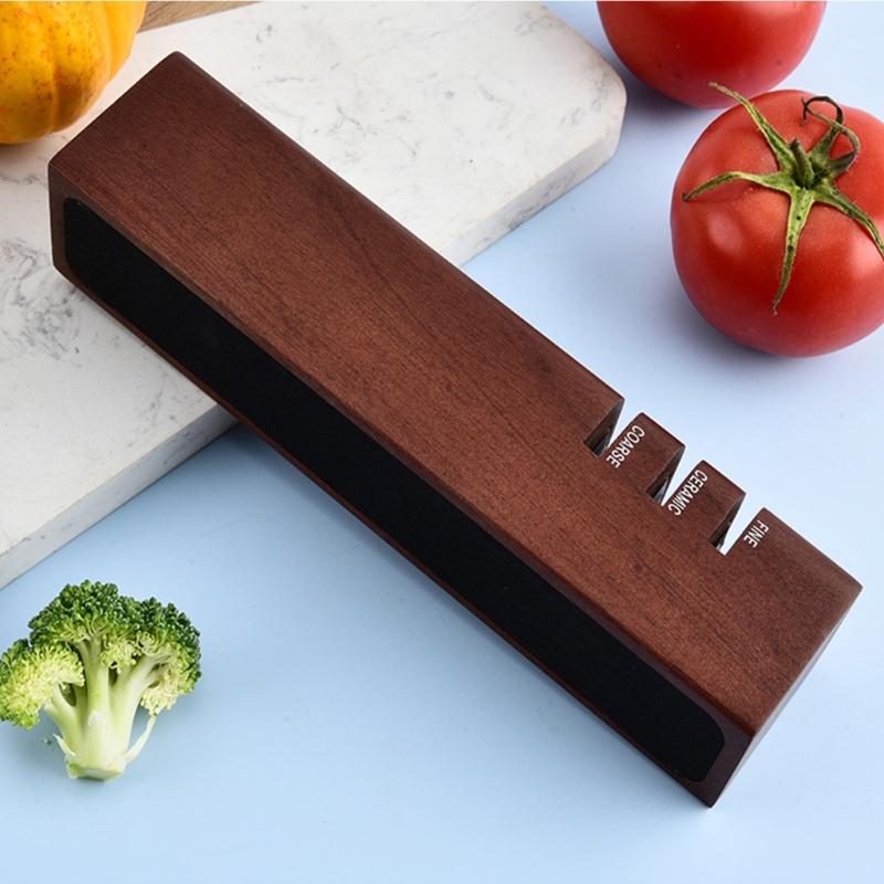 Wood Knive Sharpener,3Stage Sharpening Handheld Manual Knive Blade Sharpener,Precisions Knive Sharpener Tools