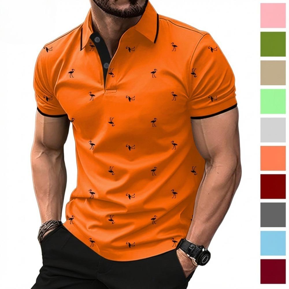 New Men's Collared Polo Shirt with Print – a Stylish, Distinctive Printed Streetwear Top