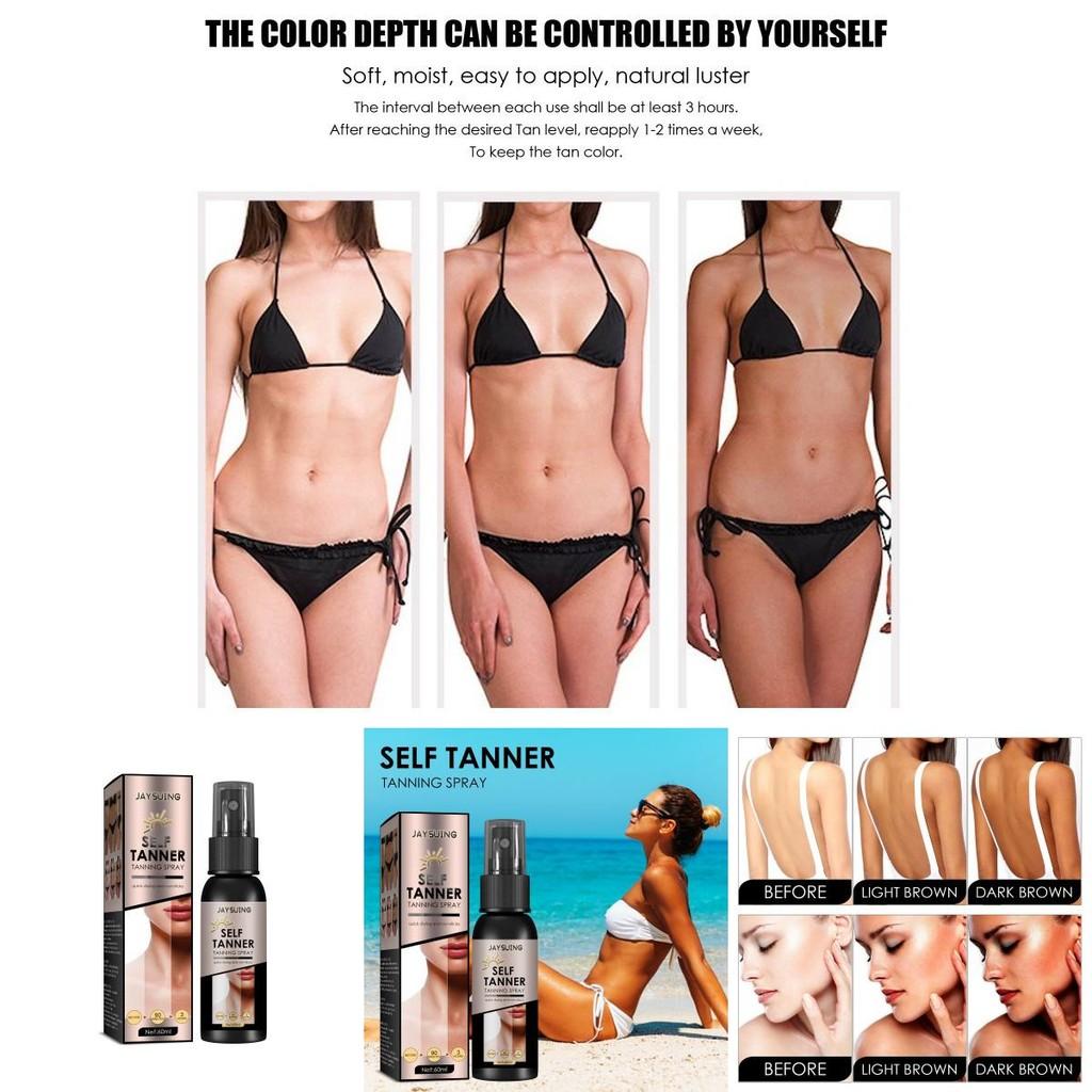 Jaysuing Tanning Spray For Wheat Colored Skin Moisturizing Hydrating Formula 60ml