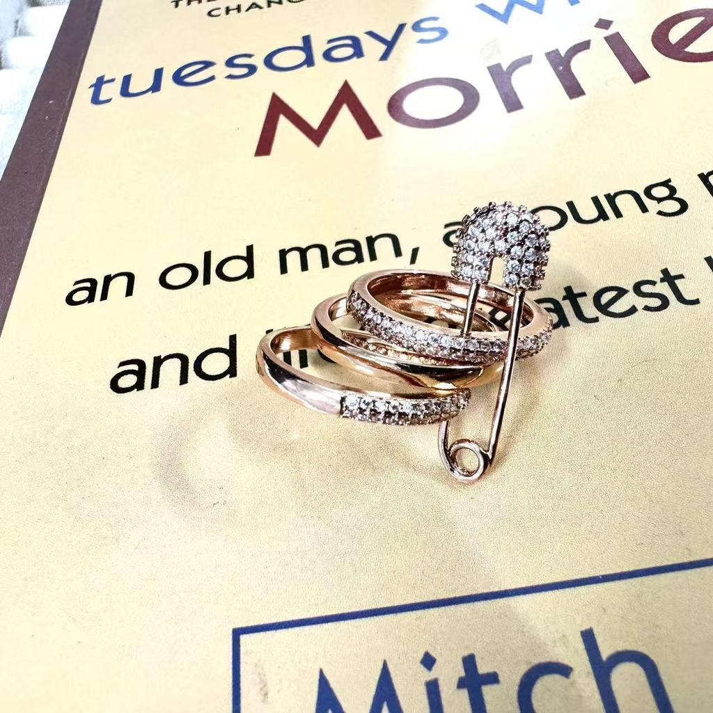 Three-Color Detachable Women's Zirconia Ring