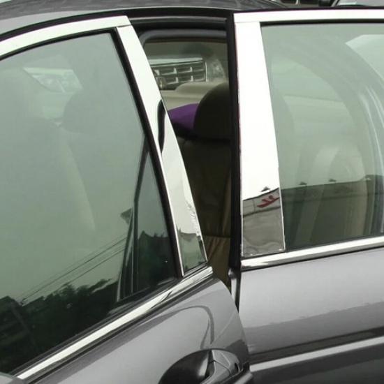 FOR 2008 -2012 Honda Accord 8th Chrome Pillar Posts Cover Door Trim Window Decal