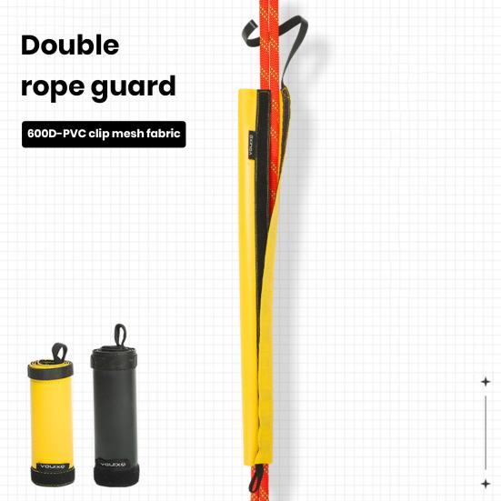 Rope Cover Portable Anti-Wear Climbing Rope Protector Sleeve with Fastener Tape Firmly Fixed Foldable Rope Protector Accessory