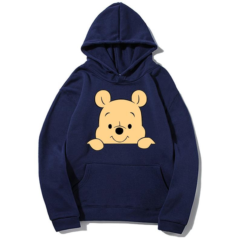 2026 Winnie the Pooh Giacca alla Moda Tasca Pullover Manica Lunga con Cappuccio Primavera Autunno Felpa Larga Felpa con Cappuccio da Donna