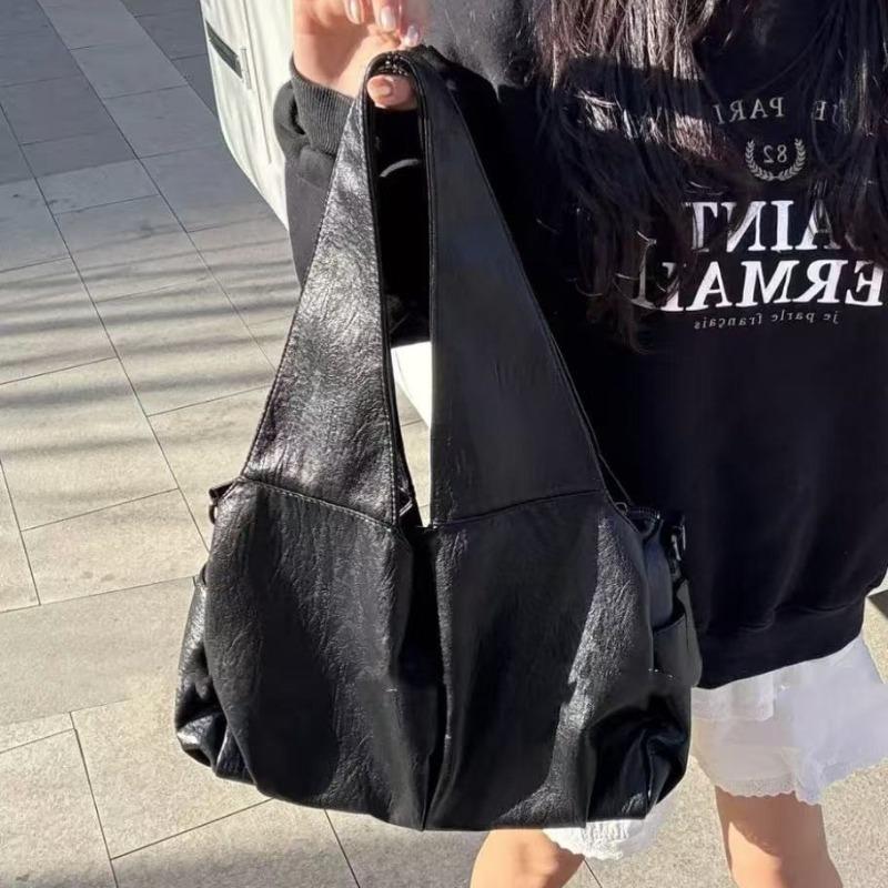 Neue Retro vielseitige Ölwachsleder große Kapazität Tote Bag High-End Schulter Unterarmtasche Pendler Messenger Bag