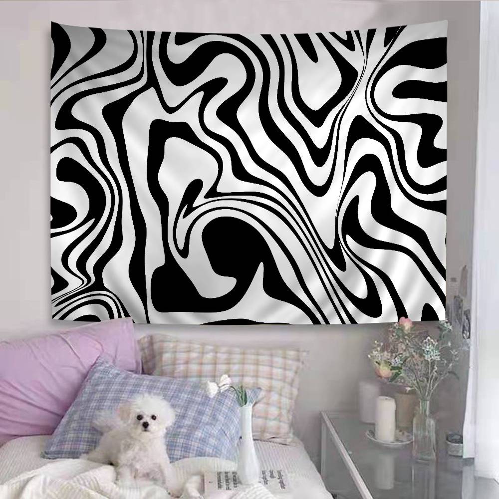 Black White Print Zebra Printed Large Wall Tapestry Indian Buddha Wall Decoration Witchcraft Bohemian Hippie Wall Art Decor