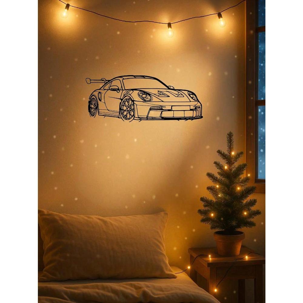 Christmas Metal Wall Decor Car Panel 40x16cm Unique Gift for Car Lovers