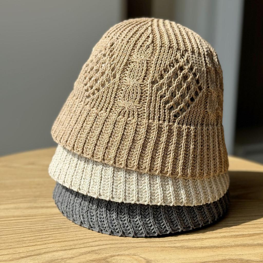 Wczesnowiosenny dziergany kapelusz rybacki Modny ażurowy kapelusz doniczkowy z kwiatem szydełkowym Kapelusz wyszczuplający twarz Letni wszechstronny kapelusz przeciwsłoneczny na zewnątrz dla kobiet