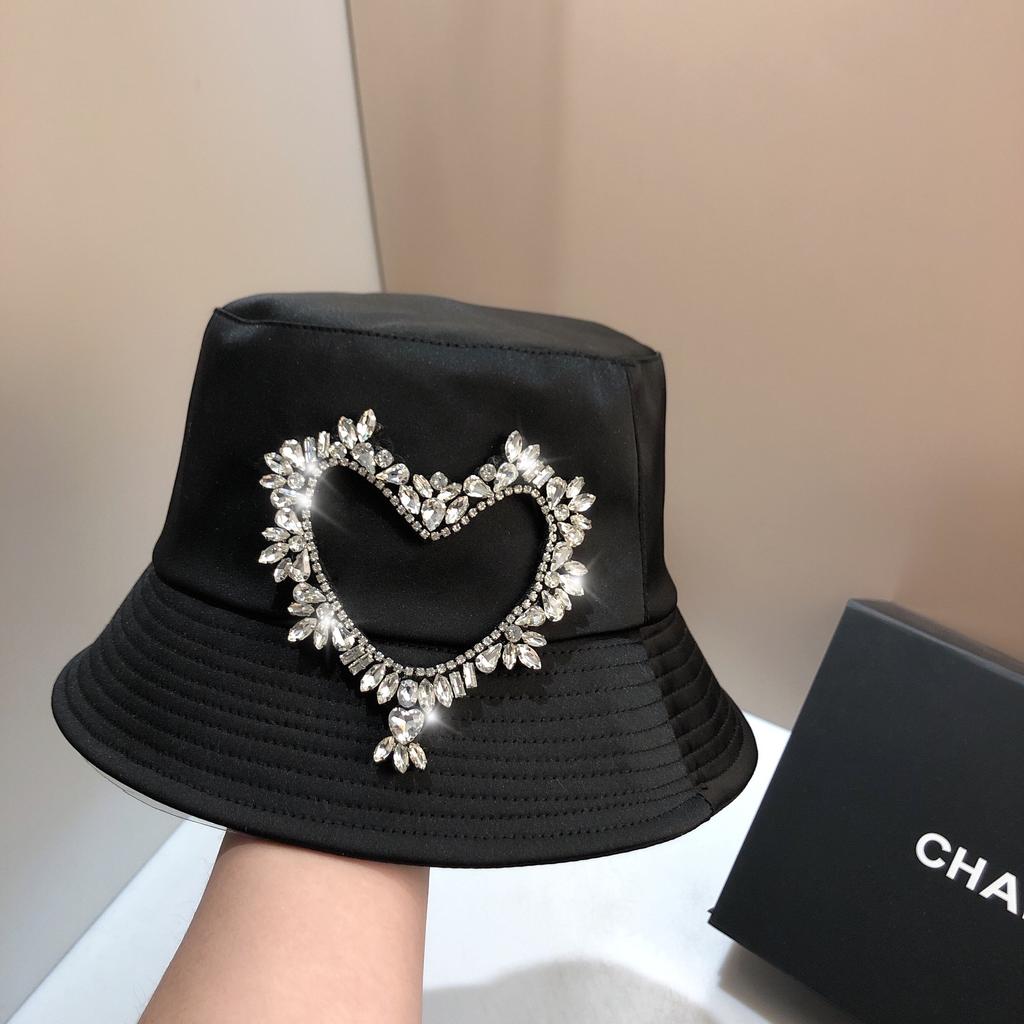 Super Shiny Bilibili Full Drill Custom Fisherman Hat Empty Top Hat Light Luxury Ladies Hat Summer Fashion Sun Hat