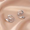 Elegant 925 Silver Needle Stud Earrings - Unique Design for Women, Ideal for Round Faces, Includes Ear Cuffs and Pendants.