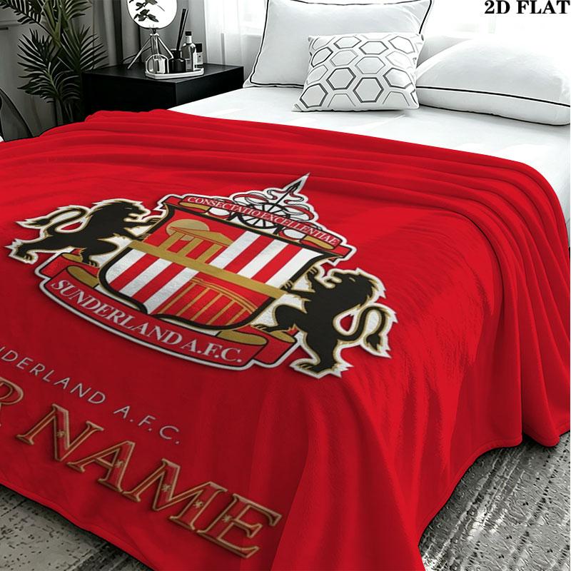 1PC Sunderland A.F Custom Name Patterned Flannel Blanket Suitable For All Seasons for Home Decor Warmth and Comfort Gifts Holiday Present