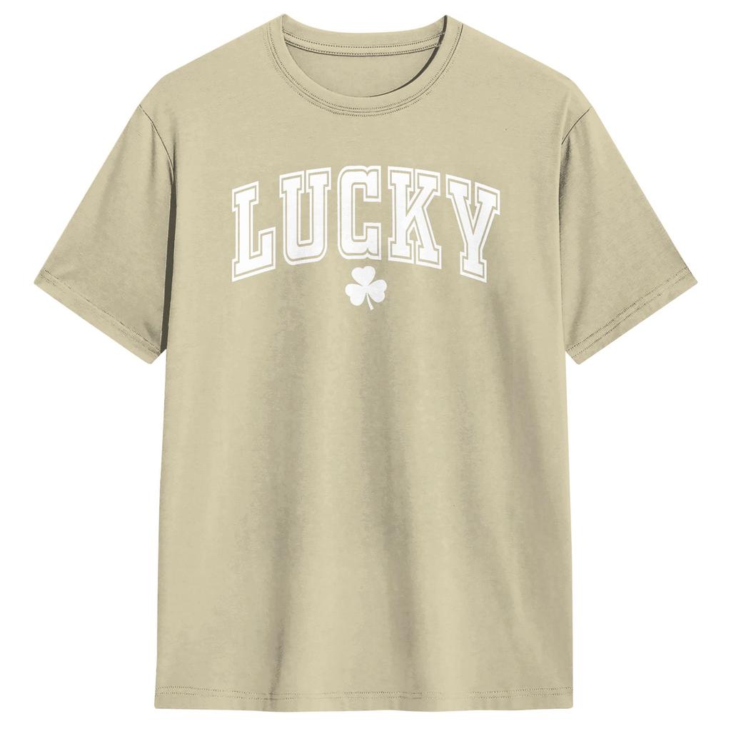 Vintage T Shirt Summer St Pattys Day Lucky Shamrock St Patricks Day Novelty TShirts Cotton Tshirt Unisex Retro Short Sleeve Tees