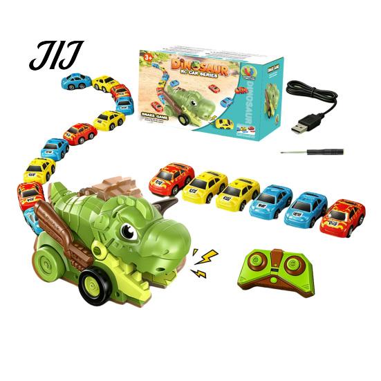 Magnetic Mini Car Toy RC Dinosaur Toy, Remote Control Swallowing Dino Snake Game 2 Players Competitive Electric Vehicle for Kids Educational Toys