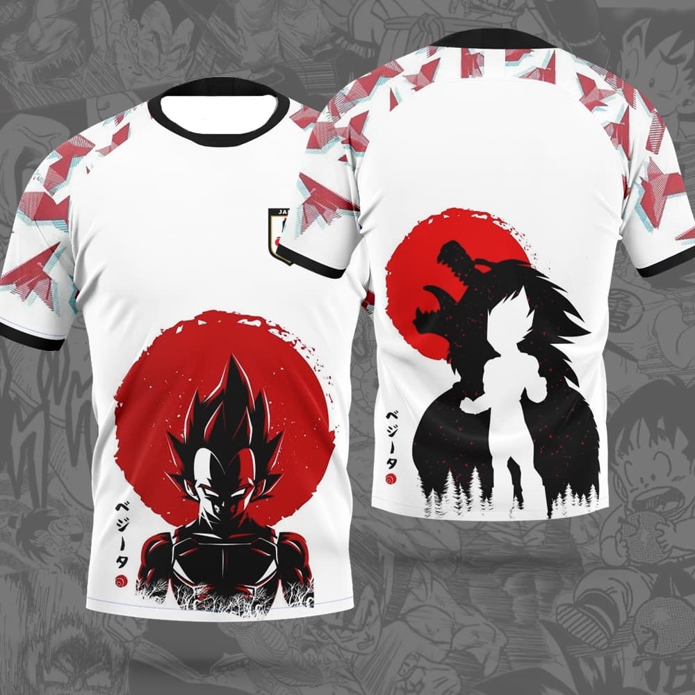 Dragon Ball Z Goku Japanese Style 3D Quick Dry Soccer Jersey for Men Sports Anime Tee Casual Fashionable Streetwear