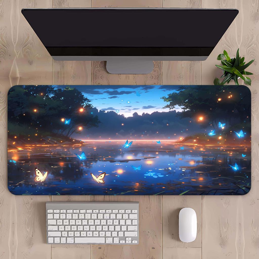 Extra Large Mountain Landscape Mouse Pad with Thickened Lock Edge for Office Desks