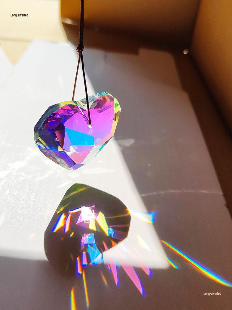 Heart Crystal Sun Catcher: Rainbow Prism Light & Shadow Hanging Ornament - Creative Toy Gift for Kids