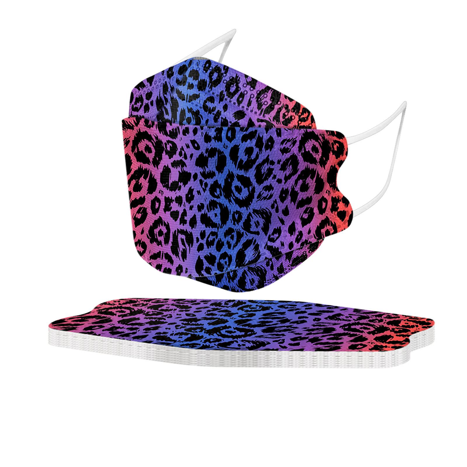 

5 шт. унисекс взрослая леопардовая маска для улицы защитная одноразовая маска для лица