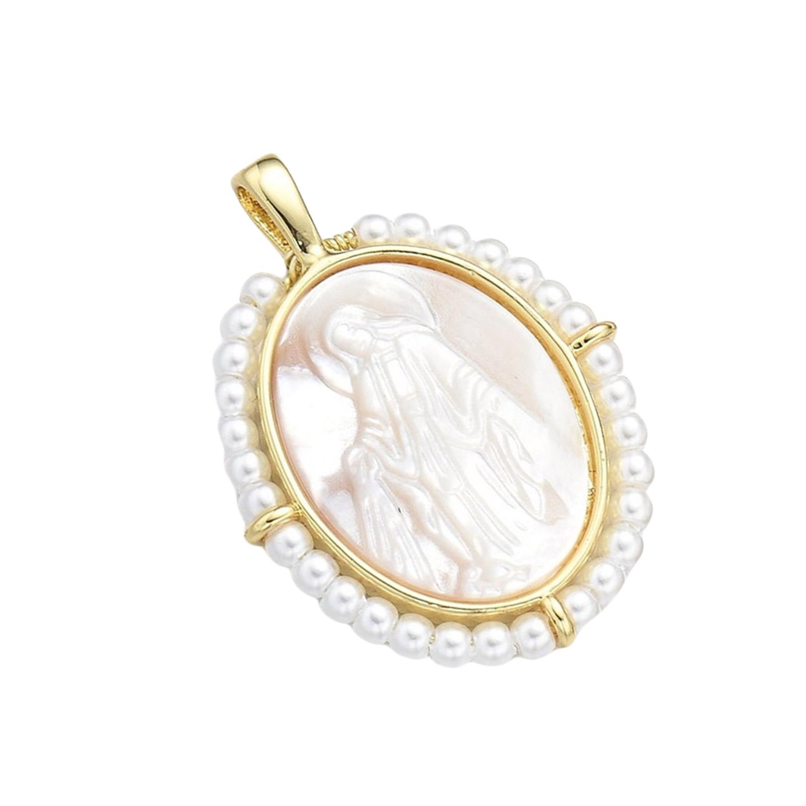 

Модні овальні медальйони-підвіски Діви Марії, аксесуари для виготовлення ювелірних виробів зі прісноводними перлами та мушлями A