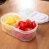 Clear Lid Double Compartment Food Storage Container Plastic Snacks Keepers For Kids Travel And Daily Use