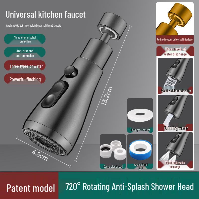 Universal Kitchen Faucet Extender with Anti-Splash Calcium Sulfite Filter