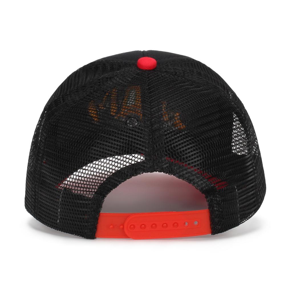 Children's Baseball Cap Cross-Border Hot Sale Cartoon Excavator Embroidery Pattern Mesh 100% Polyester 6-Panel Unisex Curved Cap
