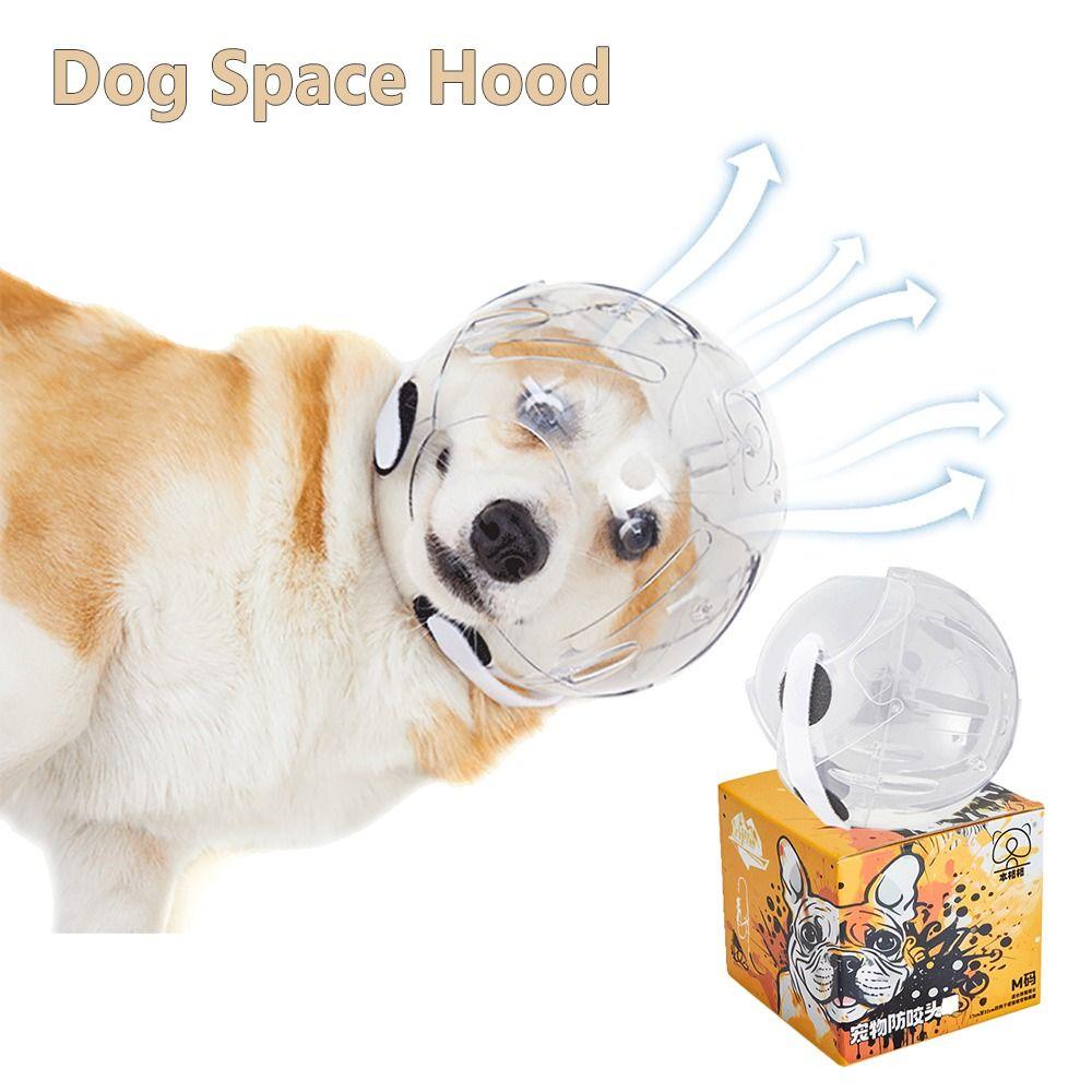 Transparent Dog Stop Barking Muzzle Anti-Bite Stop Barking Cat Dog Space Hood Pet Grooming Accessories Breathable