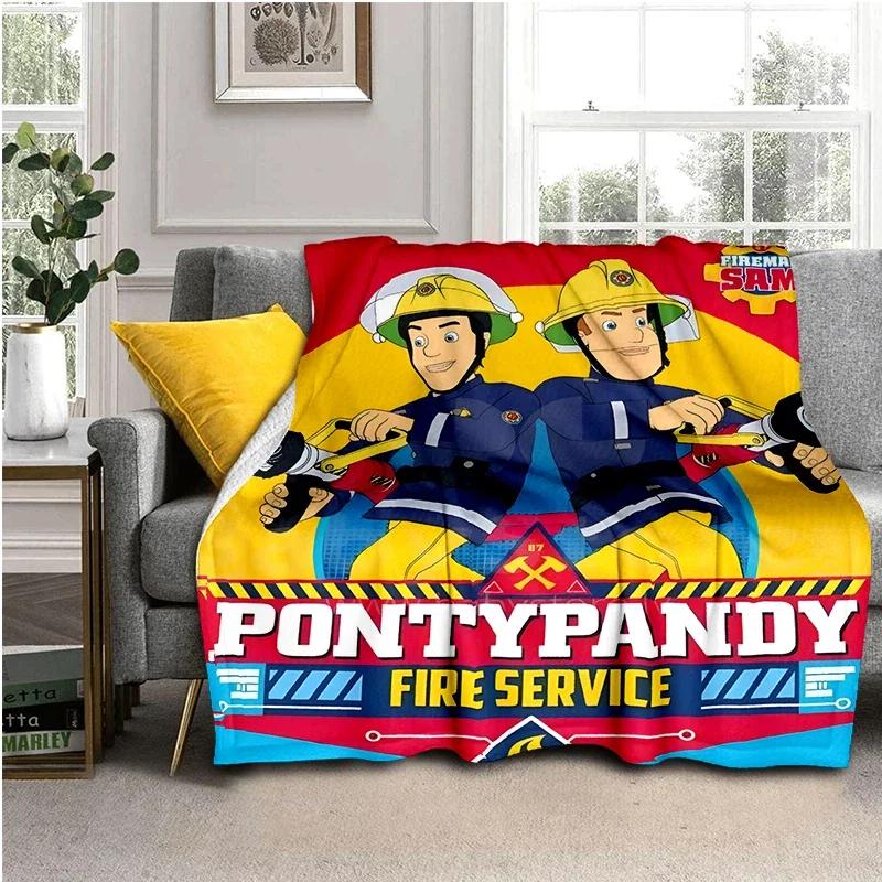 Fireman Sam Throws Blankets Kids Super Soft Warm Cartoon Flannel Blanket for Travel Bedding Couch Sofa Bed Blanket For Gifts