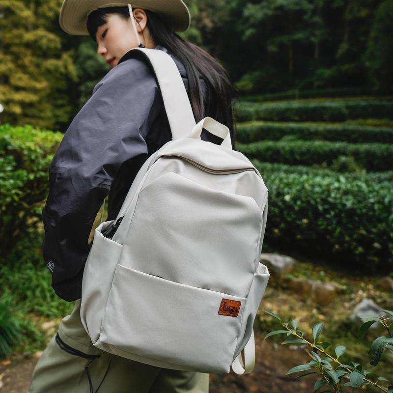 Women Solid Color Backpack Men's Backpack Lightweight Travel Computer Bag Student Schoolbag